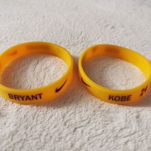 Nike Men's Silicone Rubber Bracelet,Kobe Bryant,2pcs set,YELLOW